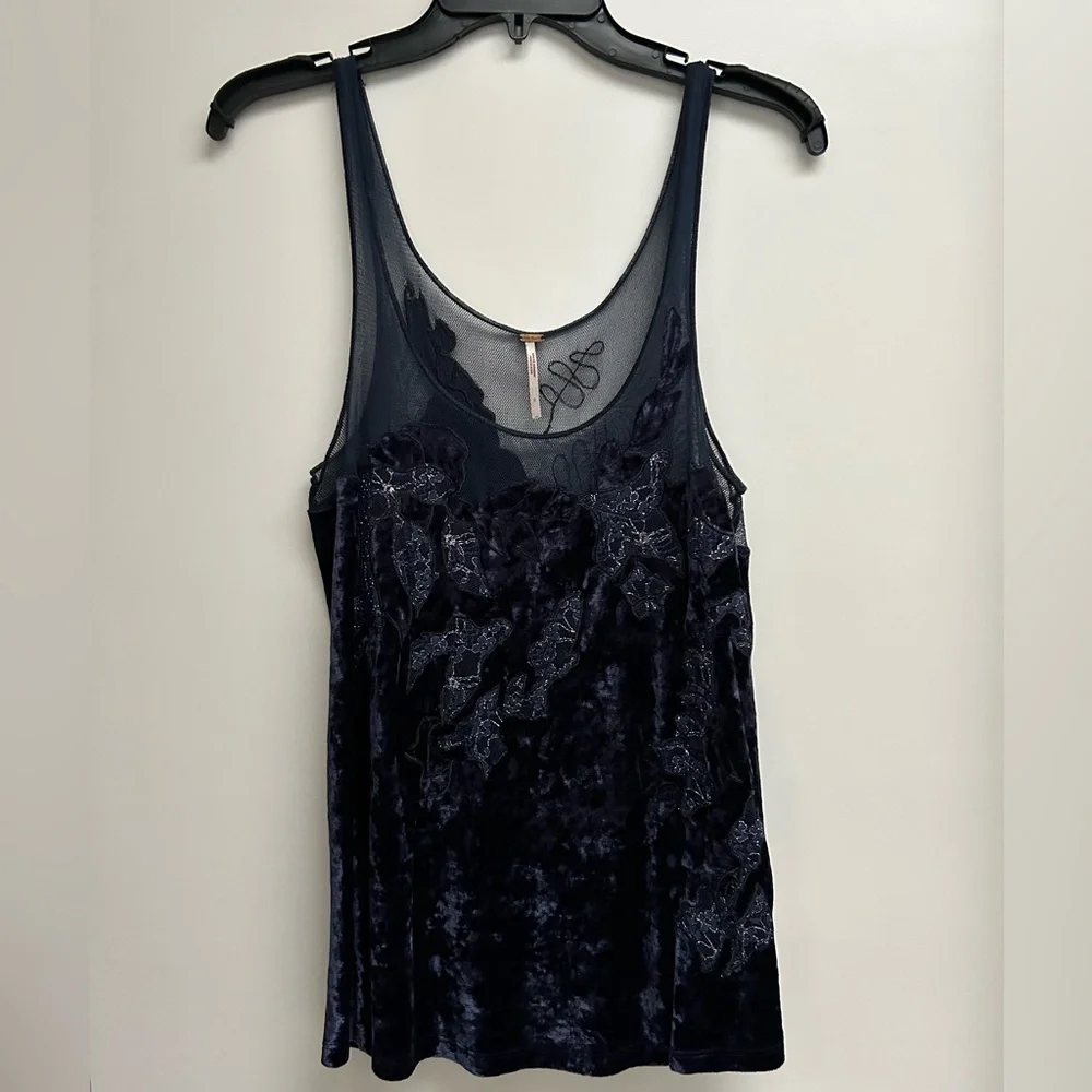 Free People Velvet & Sheer Top - Picture 2 of 7